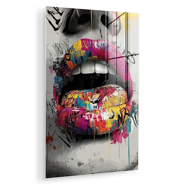 MuchoWow Acrylglasbild Lippen - Graffiti - günstig online kaufen