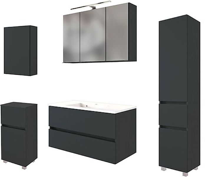 welltime Badmöbel-Set »Welltime Möbel Baabe Waschtisch-Set 3tlg. oder 5tlg. günstig online kaufen