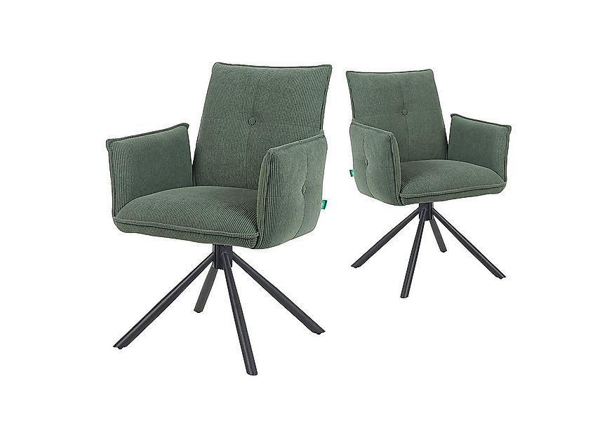 DUBI Möbel Polsterstuhl Mika-Nevio, Federkern, pulverbeschichtet, 360° dreh günstig online kaufen