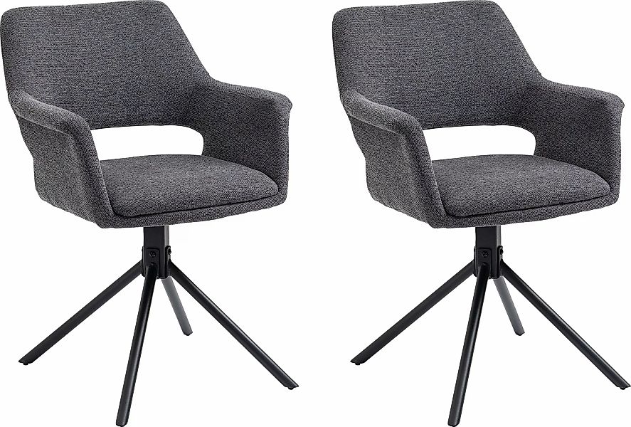 byLIVING Esszimmerstuhl "Elenore", (Set), 2 St., Webstoff, 360 Grad drehbar günstig online kaufen