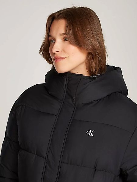 Calvin Klein Jeans Steppjacke "LOGO SHORT HOODED PUFFER", mit Kapuze, mit L günstig online kaufen