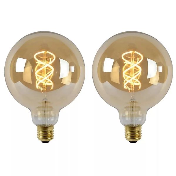 LED Leuchtmittel E27 Globe - G125 in Amber 5W 380lm 2er-Pack günstig online kaufen
