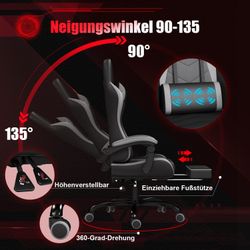 Furnicopia Gaming-Stuhl Gaming Chair Ergonomisch höhenverstellbar günstig online kaufen
