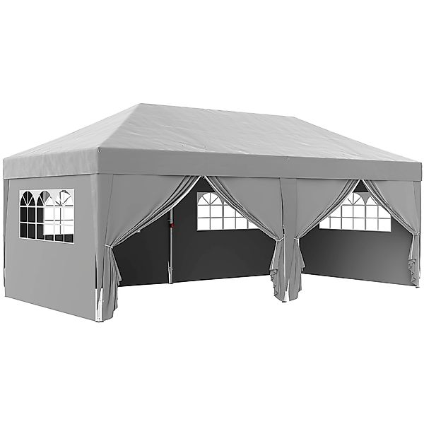 Outsunny Pavillon ca. 6x3m Stabil Winterfest Pop-up Faltpavillon mit Fenste günstig online kaufen