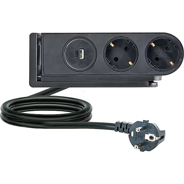 Schwaiger® Tischsteckdosenleiste 2 Schutzkontakt-Steckdosen & 2 USB-Ports günstig online kaufen