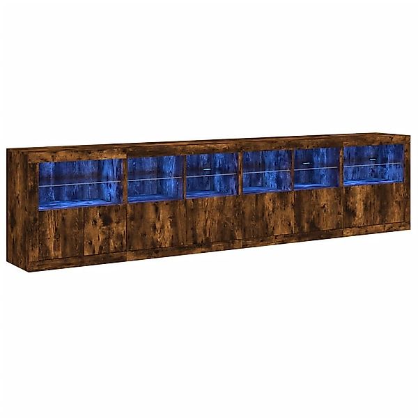 vidaXL Sideboard Sideboard mit LED-Leuchten Räuchereiche günstig online kaufen