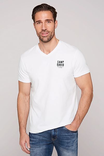 CAMP DAVID V-Shirt mit Logo-Print auf günstig online kaufen