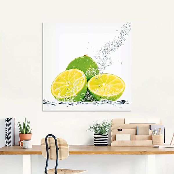 Artland Glasbild "Limette mit Spritzwasser", Lebensmittel, (1 St.), in vers günstig online kaufen