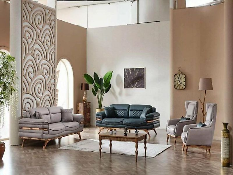 Nobelaa Sofa Sitzgruppe/Sofa Set - Wohnzimmergarnitur "Fennel" 3+3+1+1 günstig online kaufen