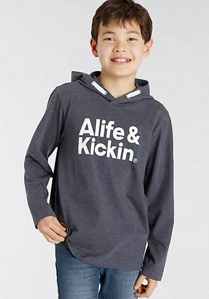 Alife & Kickin Kapuzenshirt Logo-Print in melierter Qualität günstig online kaufen
