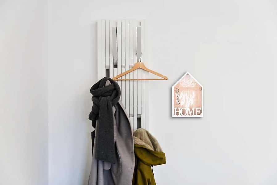 MIRRORS AND MORE Wandregal "Gina" 1 Stk. tlg. mit 3 Haken, Home Schriftzug günstig online kaufen