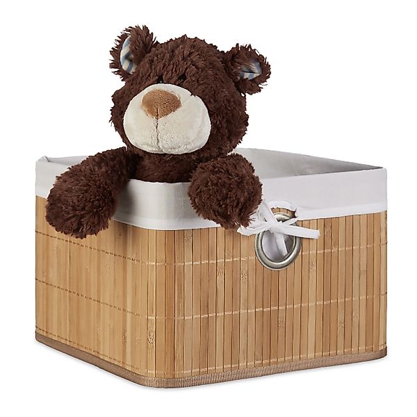 relaxdays Aufbewahrungskorb 4 x Aufbewahrungskorb Bambus günstig online kaufen