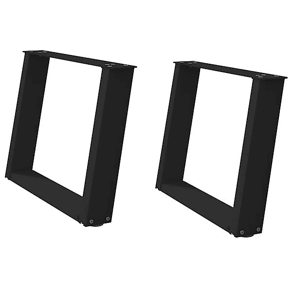 vidaXL Couchtischbeine U-Form 2 Stk Schwarz 70x42-43 cm Stahl 4012772 günstig online kaufen