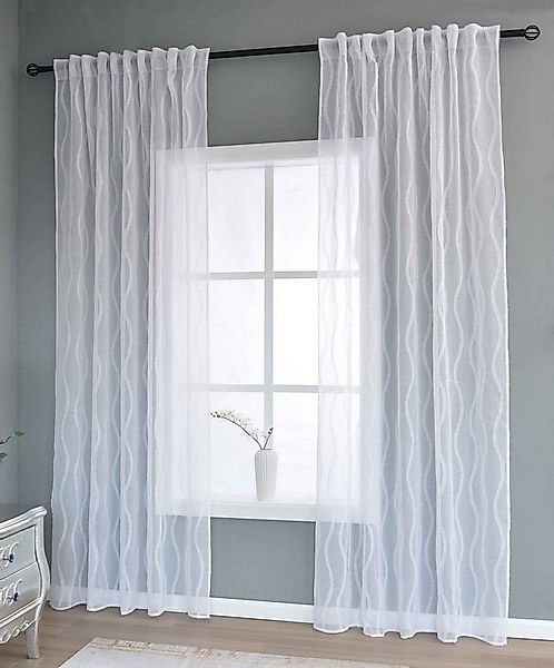 Gardinenbox Gardine (2 St), Multifunktionsband, transparent, Polyester, »VA günstig online kaufen