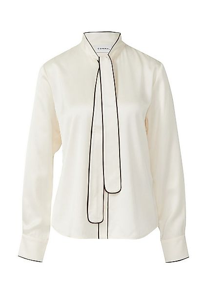 comma Langarmbluse Bluse Satinbluse mit Schluppenkragen günstig online kaufen