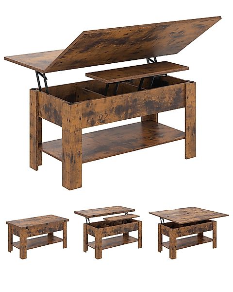 Aunfebrco Couchtisch 3-in-1-Multifunktionstisch mit Verstecktem Stauraum, günstig online kaufen