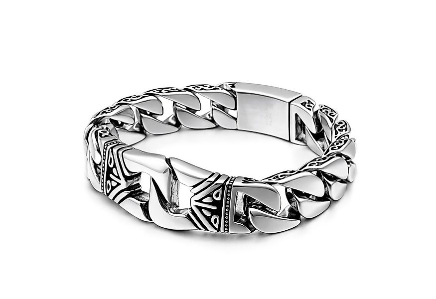 UNIQAL.de Edelstahlarmband Panzerarmband Herren "SILVER SKULL" Edelstahlarm günstig online kaufen