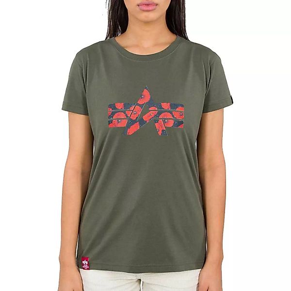 Alpha Industries Flock Flower Print Kurzärmeliges T-shirt XL Dark Olive günstig online kaufen