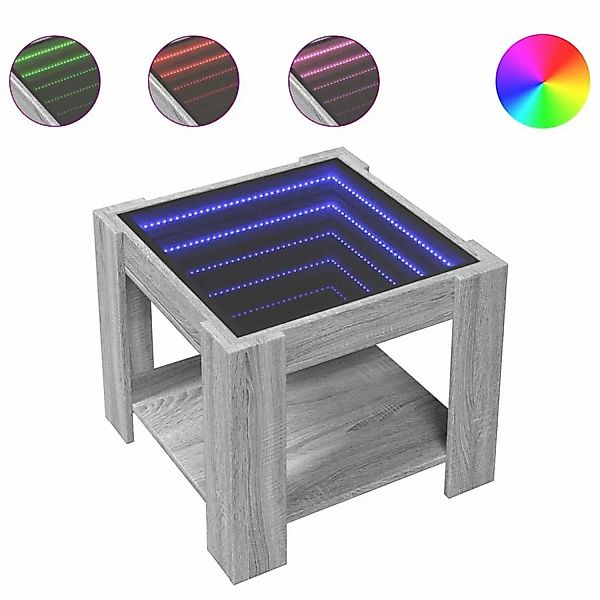 vidaXL Couchtisch LED-Couchtisch Grau Sonoma 53x53x45 günstig online kaufen