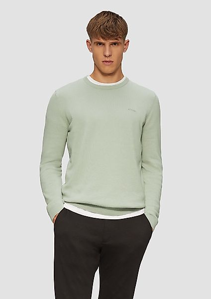 s.Oliver Strickpullover Strickpullover mit Logo-Stickerei Logo günstig online kaufen