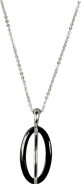 Amello Edelstahlkette Amello Ellipse Halskette silber schwarz (Halsketten, günstig online kaufen
