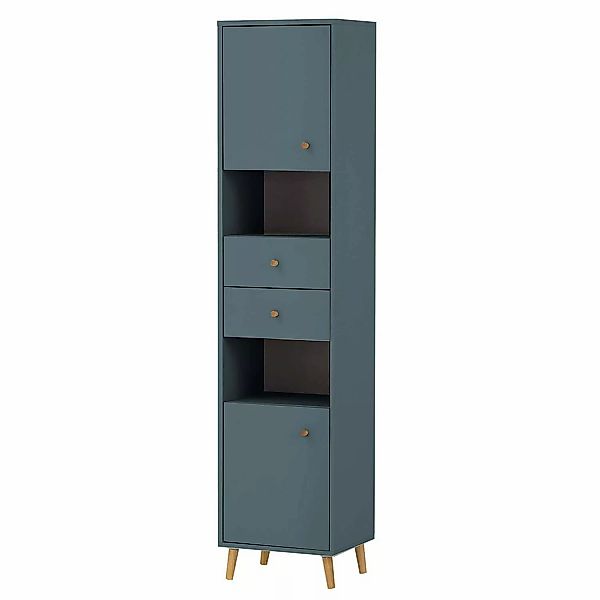 Lomadox Hochschrank BELFORT-80 Badezimmer in blau, B/H/T ca. 40,3/180,6/33, günstig online kaufen