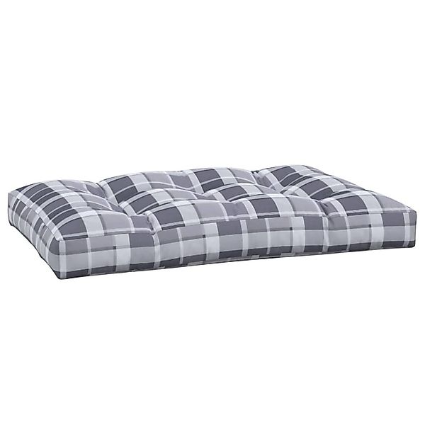 vidaXL Sitzauflage Palettenkissen Grau Karomuster 120x80x12 günstig online kaufen