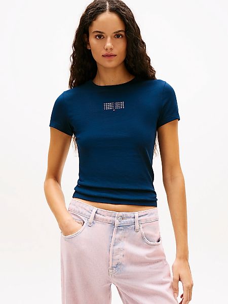 Tommy Jeans Kurzarmshirt "TJW SLIM TOMMY 85 RIB SS TEE" in gerippter Strukt günstig online kaufen