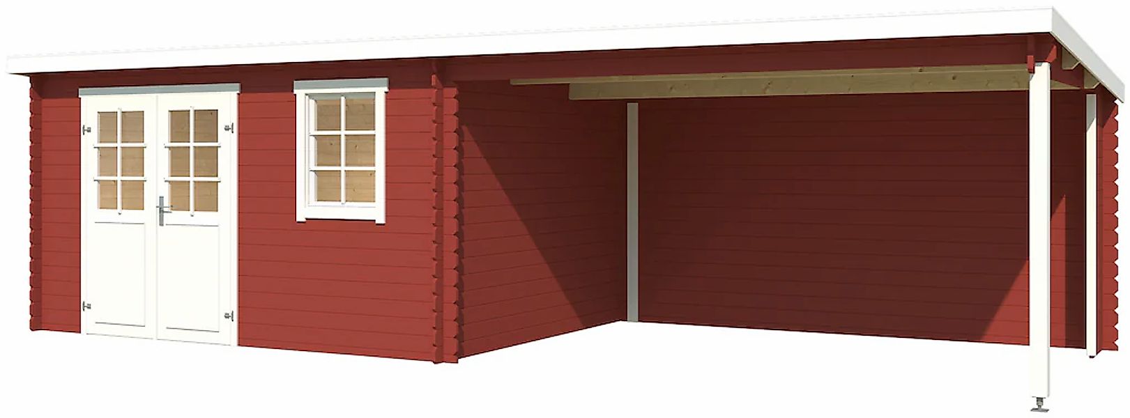 LASITA MAJA Gartenhaus "Reno, Schwedenrot" mit Anbau günstig online kaufen