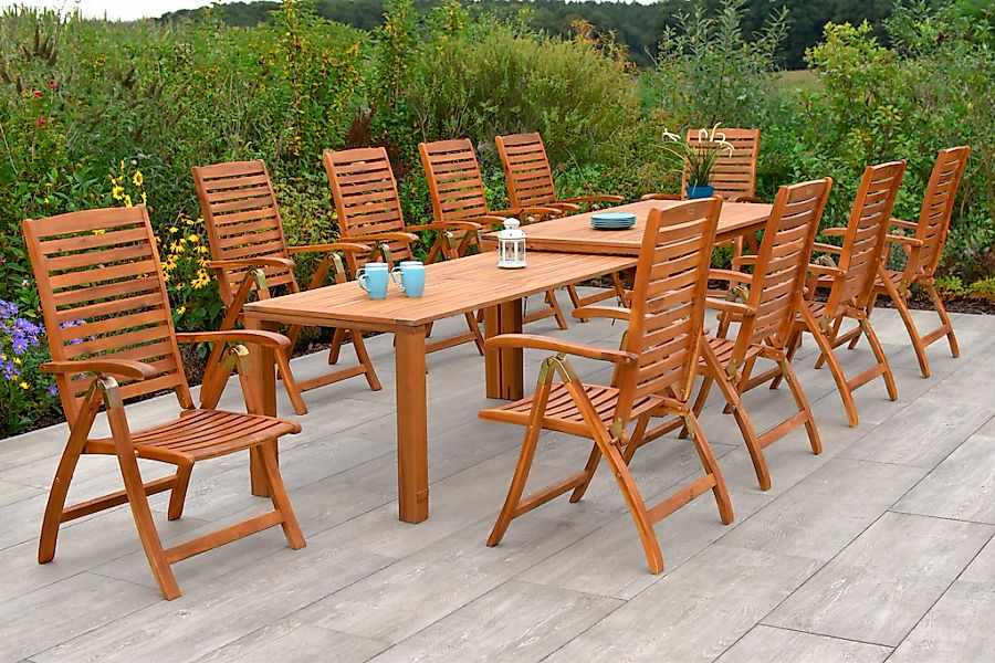 MERXX Garten-Essgruppe "Paraiba", (Set, 11 tlg.), 10 Klappsessel, 5-fach ve günstig online kaufen