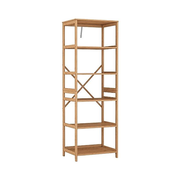 Vicco Bücherregal Novaro, Bambus, 48.3 x 140.3 cm mit 6 Fächern günstig online kaufen