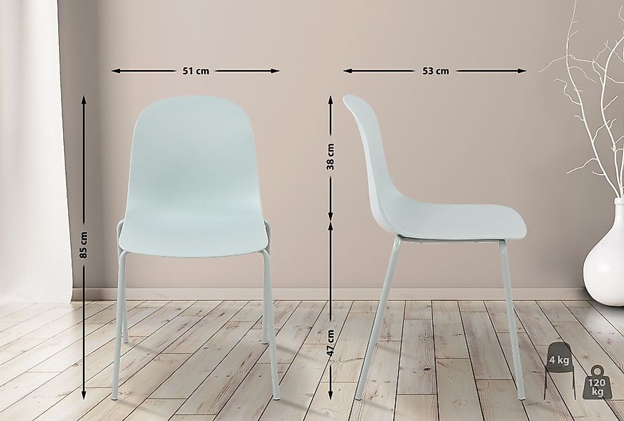 CLP Esszimmerstuhl Hardin (2er Set), stapelbar, günstig online kaufen