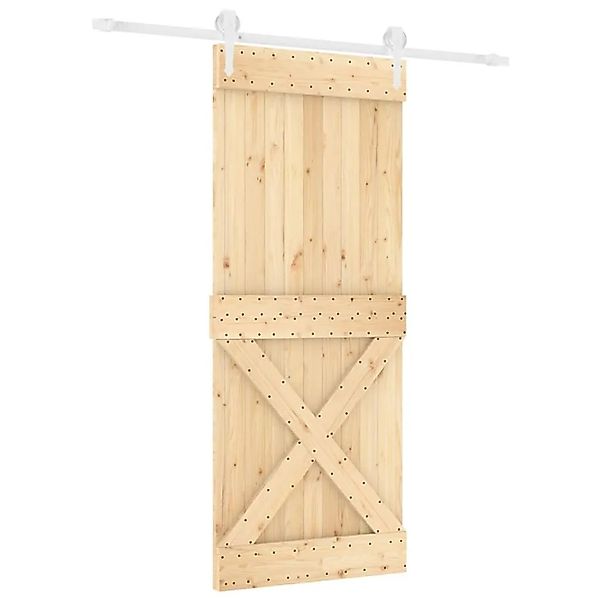 vidaXL Schiebetür mit Beschlag 90x210 cm Massivholz Kiefer 3203226 günstig online kaufen