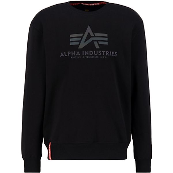 Alpha  Sweatshirt Basic Sweater Rainbow Refl. Print - black günstig online kaufen