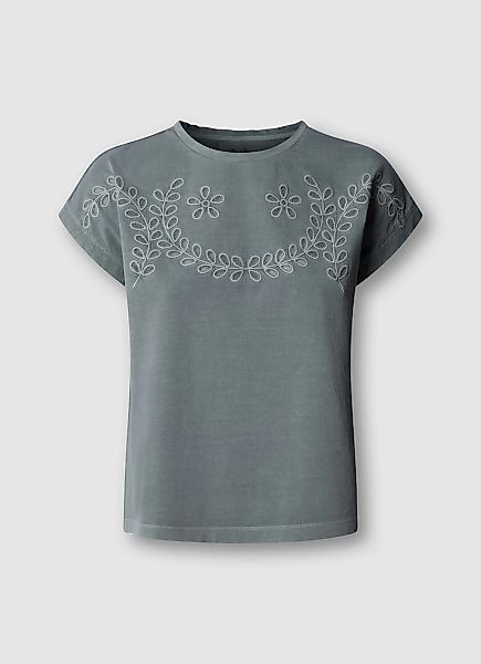 Pepe Jeans T-Shirt "MINA" mit floraler Lochstickerei günstig online kaufen