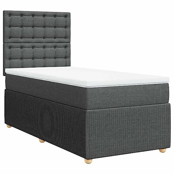 vidaXL Boxspringbett mit Matratze Dunkelgrau 100x200 cm Stoff 3291982 günstig online kaufen