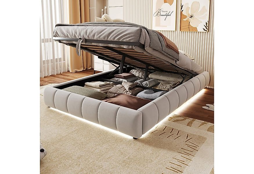 STILVORA Polsterbett 140x200 Doppelbett mit LED&Stauraum,Jugendbett mit Lat günstig online kaufen