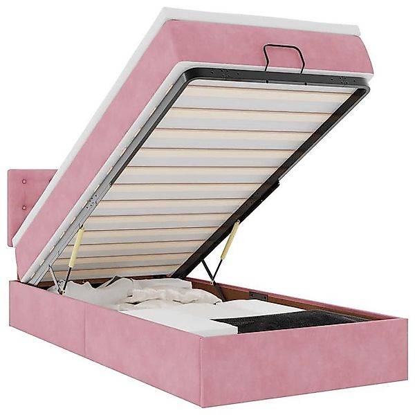 vidaXL Bett Ottoman-Bett mit Matratze Rosa 90x200 cm Samt günstig online kaufen