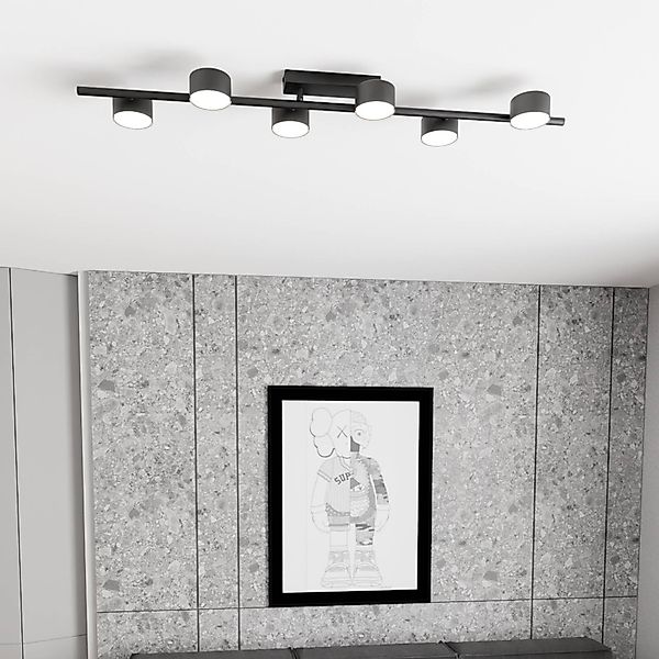 Deckenstrahler Bet, Länge 100 cm, schwarz, Metall, 6-flg. günstig online kaufen