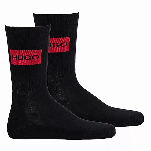 HUGO Herren Socken 2er Pack - Kurzsocken, QS Rib Label CC Schwarz EU 39-42 günstig online kaufen