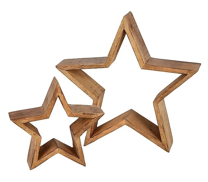 Spetebo Dekostern Mango Holz Stern 2er Set - 30 / 20 cm, 3 St., Weihnachten günstig online kaufen