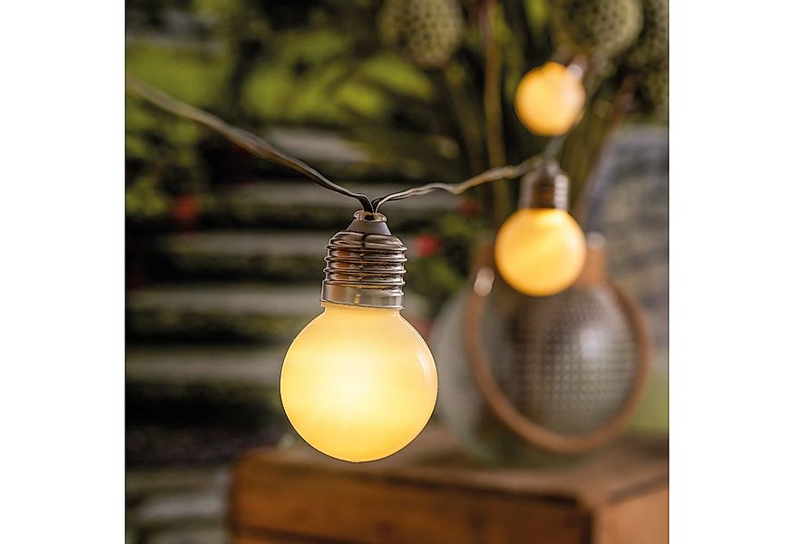 esotec LED-Lichterkette Solarkette 20 LED Glühbirnen 10m +2m Zuleitung 2800 günstig online kaufen