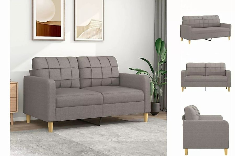 vidaXL Sofa 2-Sitzer Sofa Couch Möbel Taupe 140 cm Stoff günstig online kaufen