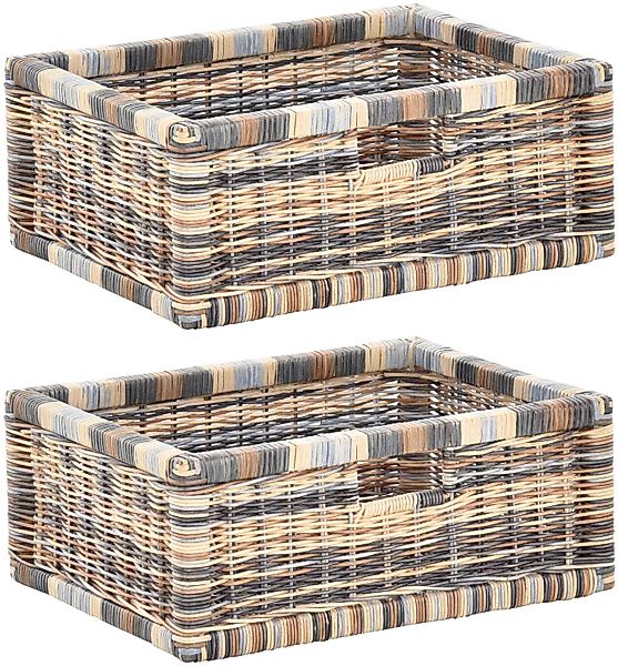 Krines Home Regalkorb 2er Set Regalkorb Aufbewahrungskorb Korb geflochten R günstig online kaufen
