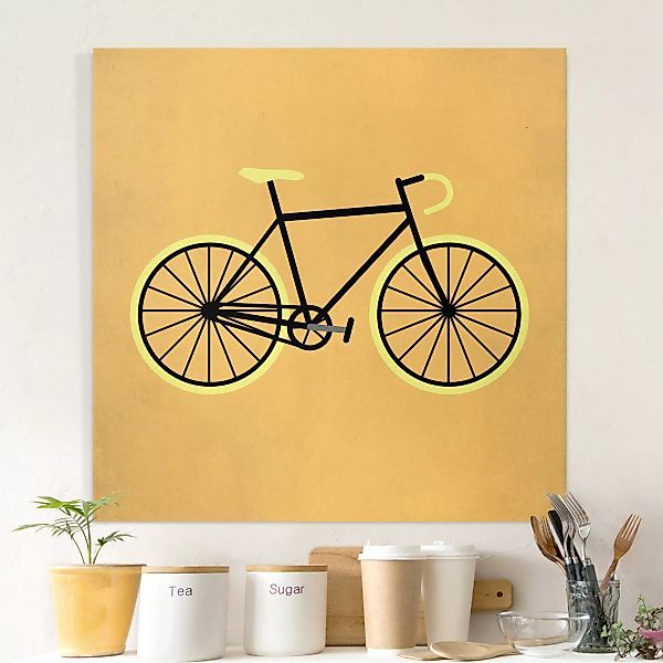 Leinwandbild Fahrrad in Gelb günstig online kaufen