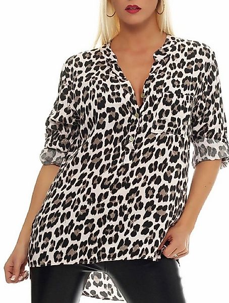 malito more than fashion Schlupfbluse malito Damen Bluse mit Leo Muster, Tu günstig online kaufen