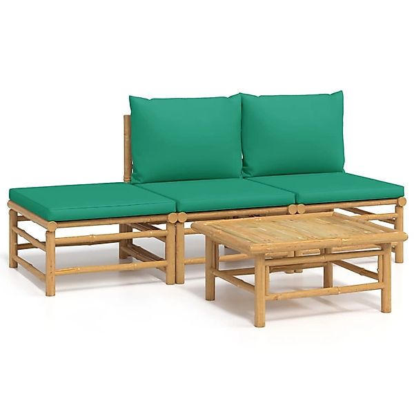 vidaXL Gartenlounge-Set 4-tlg. Garten-Lounge-Set mit Grünen günstig online kaufen