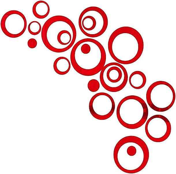 Coonoor 3D-Wandtattoo 24 Stück Spiegel Wandaufkleber Kreise Rund Wandsticke günstig online kaufen