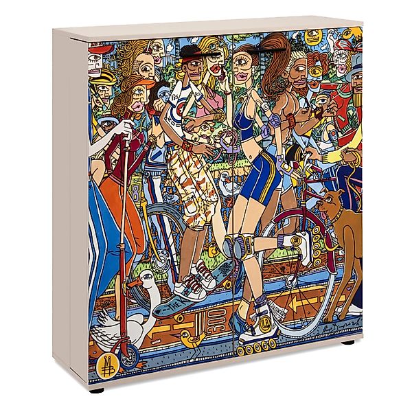 Furn.Design Schuhschrank Logu in Samt Bergonzoli 100 x 110 cm Logu günstig online kaufen