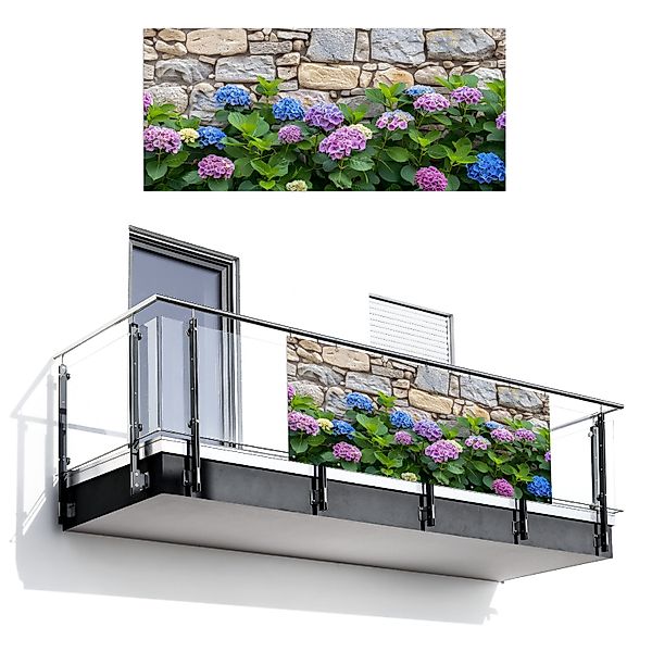 MuchoWow Balkonsichtschutz Hortensie - Blumen - günstig online kaufen